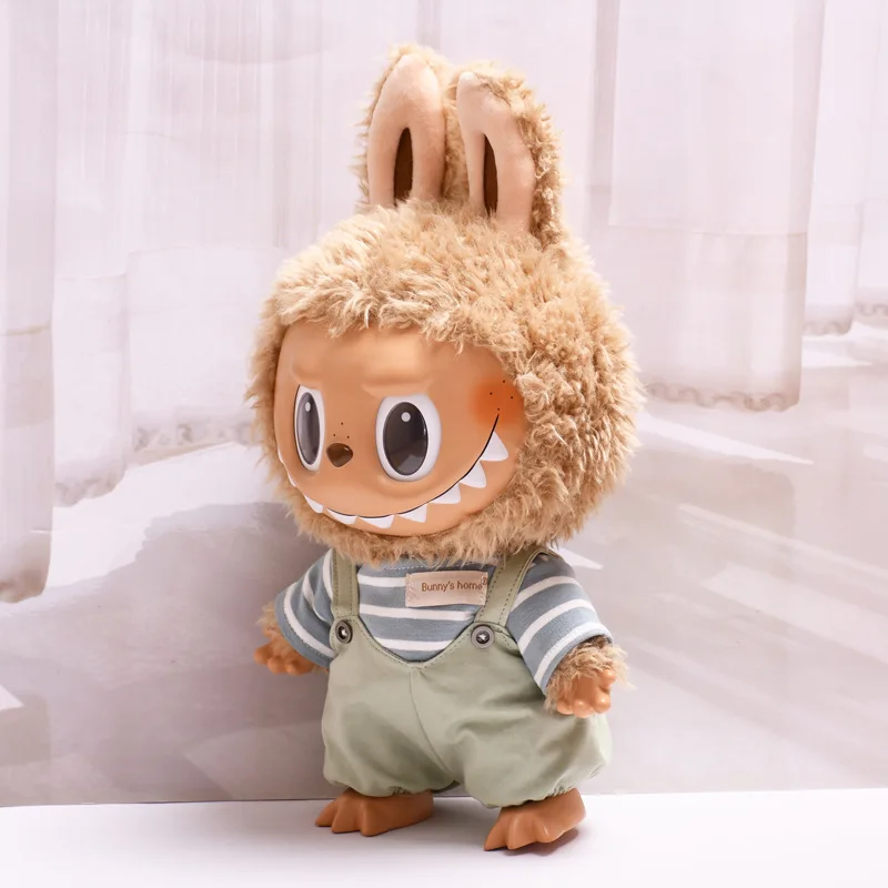 38 cm Labubu Kleding Paar Stijl Verse Casual Pop Outfit Set Zachte Stof Schattige Pop Slijtage voor Dagelijks Spelen Pop Accessoires Cadeau