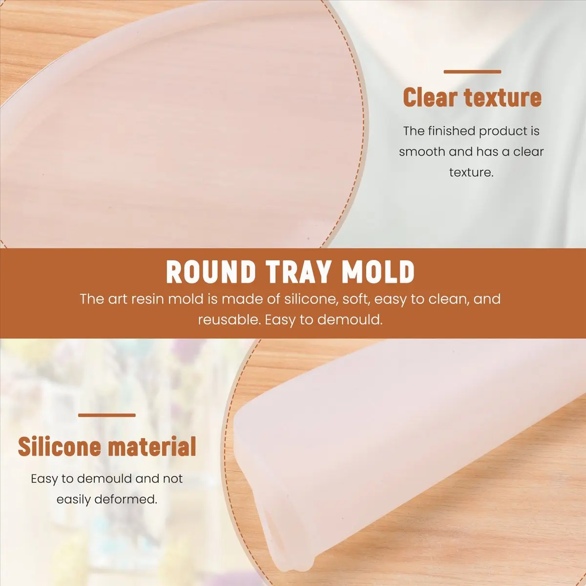 ABQR 30 см круглый поднос силиконовая форма для изготовления круглых подставок из эпоксидной смолы художественные принадлежности сделать свои собственные формы для подставок из эпоксидной смолы