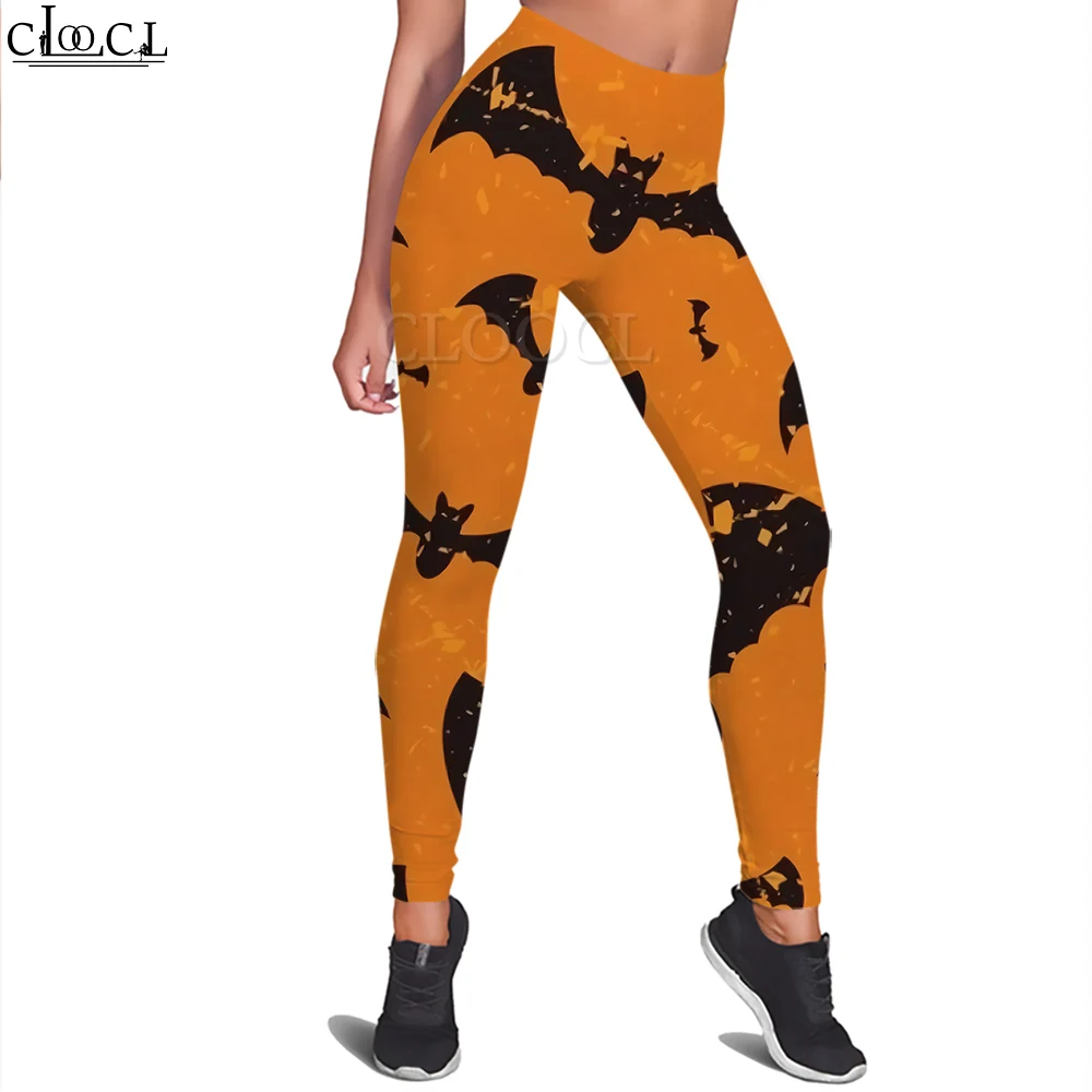 CLOOCL New Halloween Women Leggings Gym Workout Jogging Pants Cartoon Pumpkin Pattern 3D Print Stretch Slim Waist Leggings