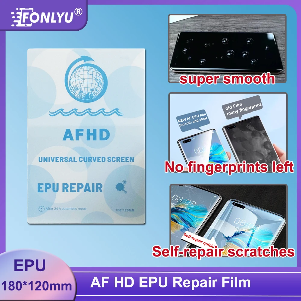

FONLYU AF покрытие против отпечатков пальцев EPU самовозрастная гидрогелевая пленка HD для изогнутой защитной пленки для экрана машина для резки листов мобильного телефона