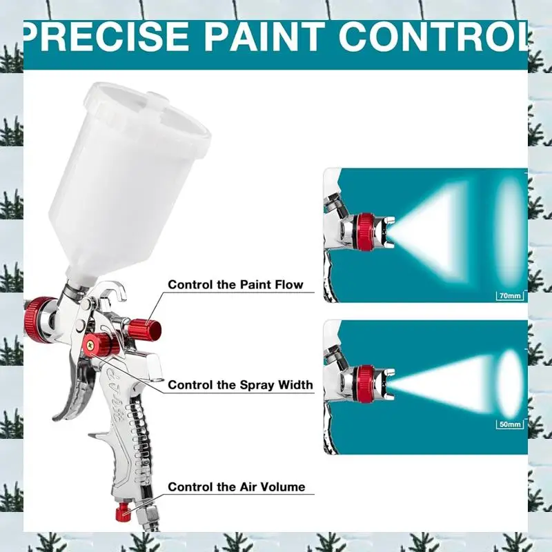 ABLG HVLP Air Spraygun Set With Disposable Paint Cup 600Cc,With Air Compressor Water/Oil Separator,For Furniture DIY Painting