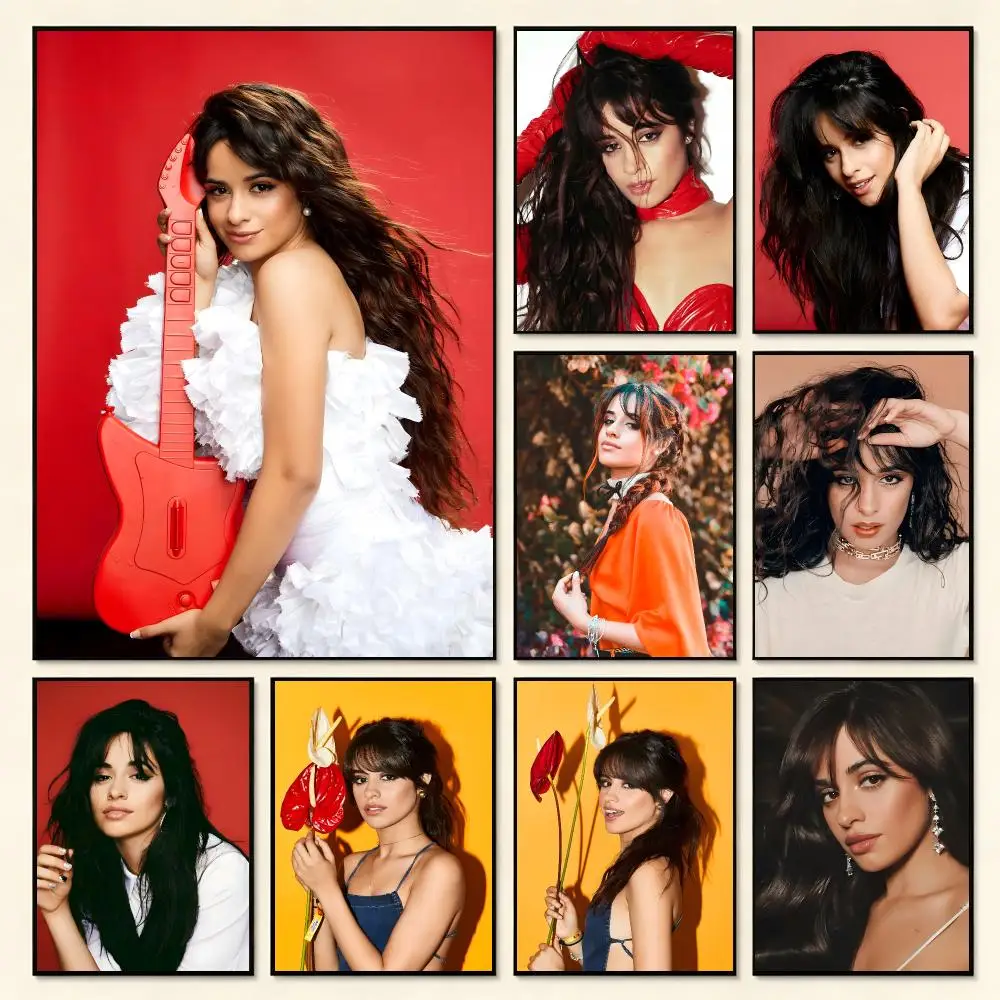 Chic Modern Vibrant Pop Music Singer C-Camila Cabello Poster Self Adhesive PP Wall Art No Frame Bedroom Playroom Decor