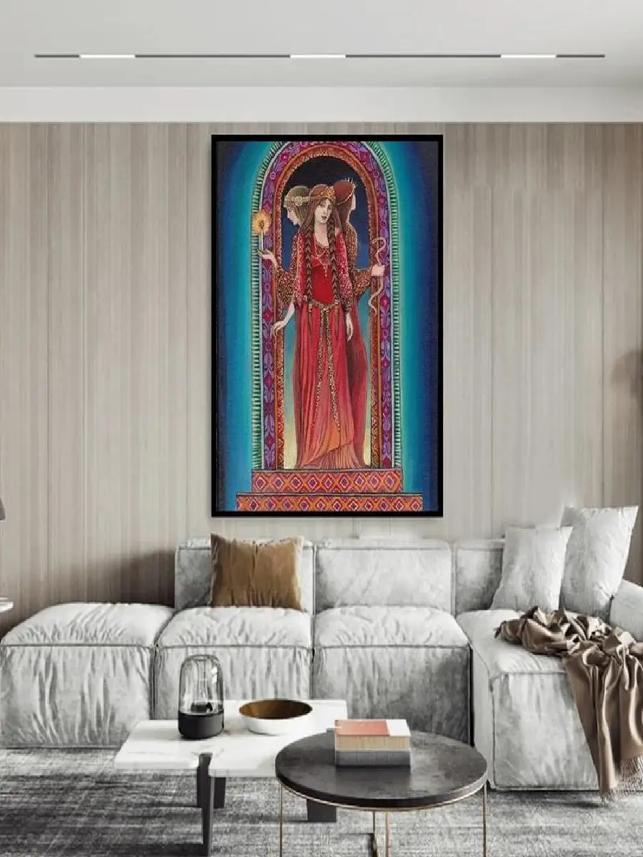 Hecate Goddess Canvas Art  Mystical Bohemian Witch Wall Decor Crossroads Mythology Poster Print for Home Decoration