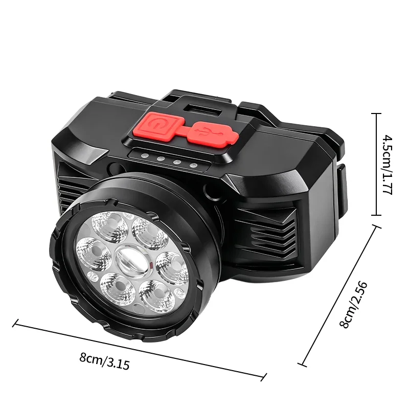 ZHAOZHANGX  LED Bright Headlamp, Rechargeable with Multiple Bulbs, Long-Range, Hands-Free for Camping and Night Fishing