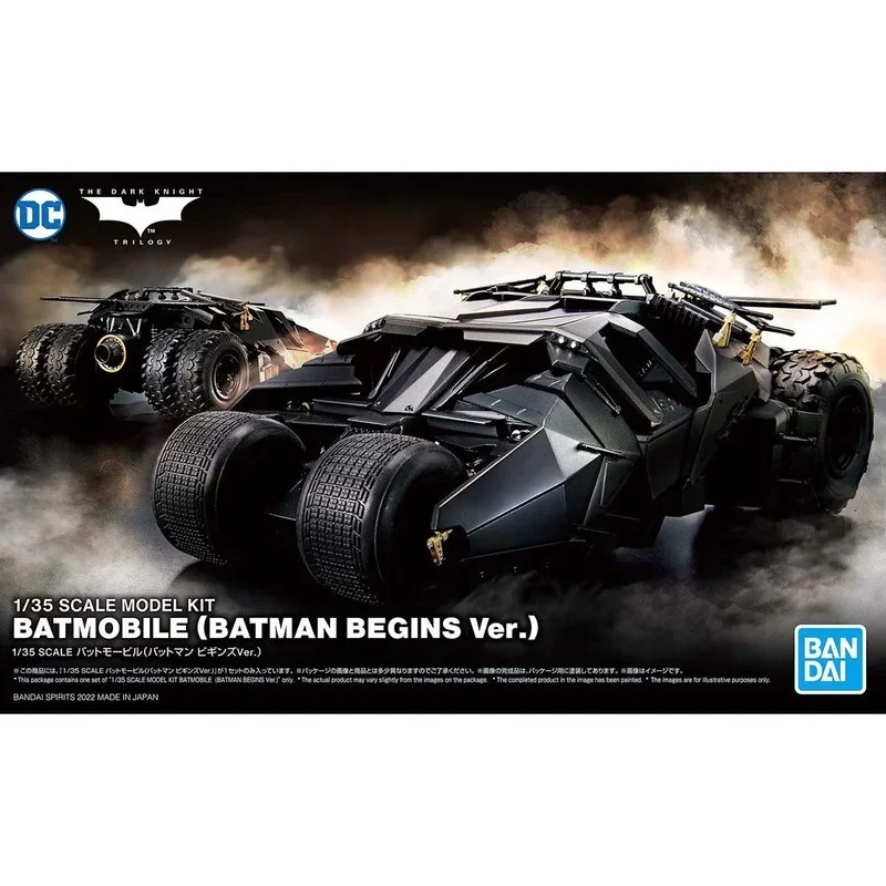 In Stock Original Bandai Batman SCALE 1/35 BATMOBILE BATMAN BEGINS VER Assembly Anime Action Figure Model Toy Collection Gifts