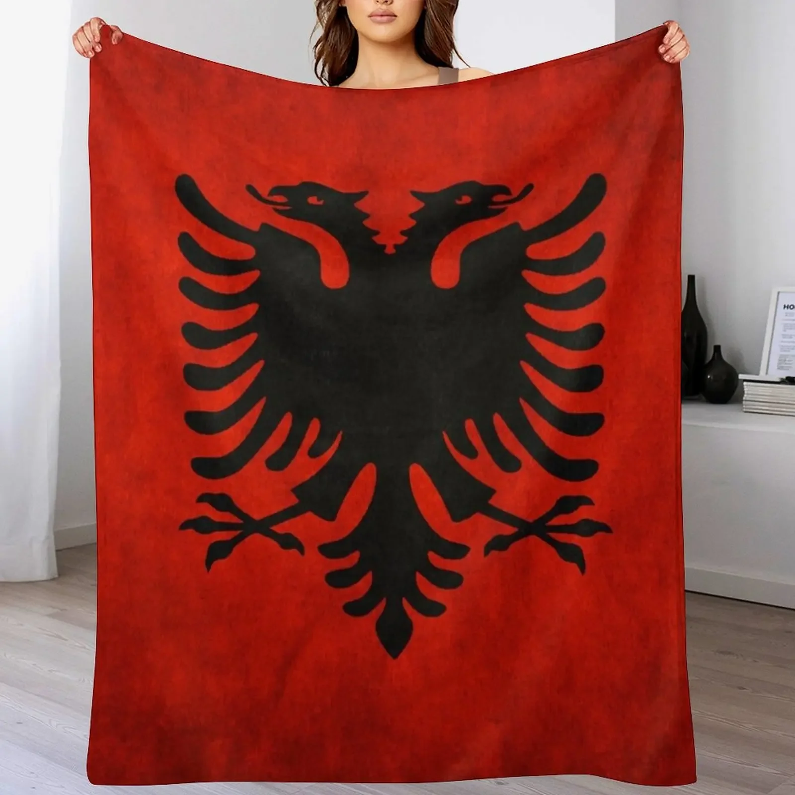 Albania | Albanian Flag | National Flag of Albania Throw Blanket Comforter Soft Big Blankets