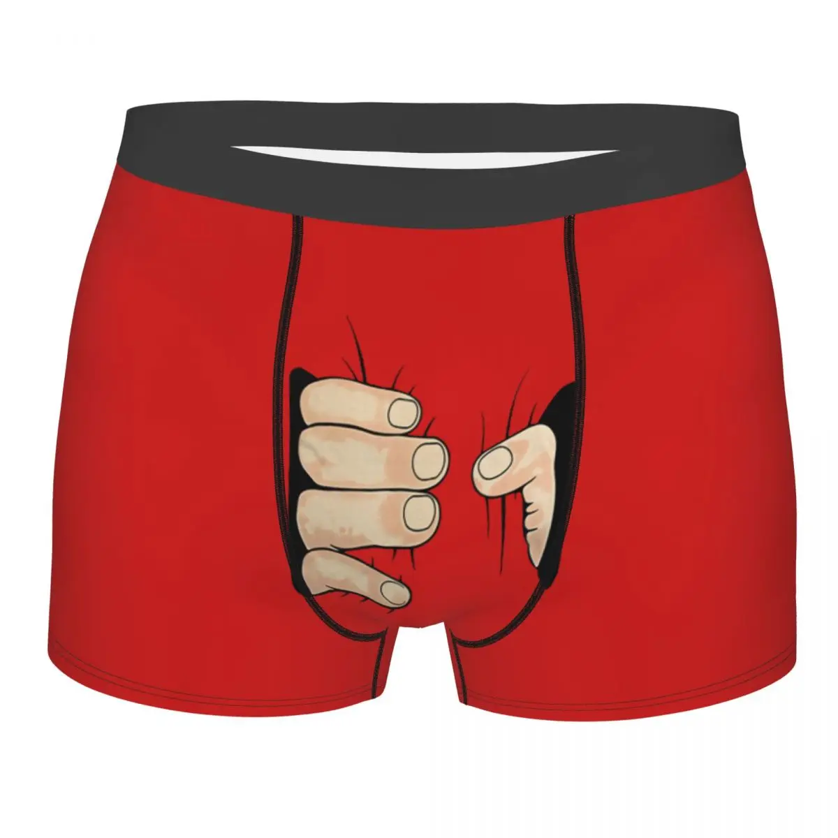 Custom Funny Big Hands Grabbing Boxer Shorts Men 3D Print Male Cartoon Humor Creative Underwear Panties Briefs Soft Underpants