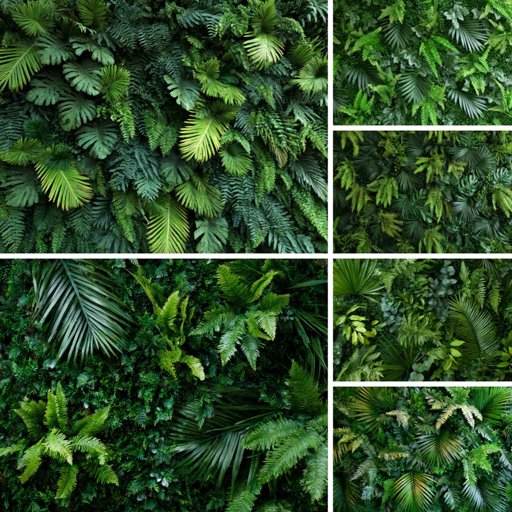 

Tropical Plant Grass Green Leaves Photography Backdrop Jungle Palm Leaf Background Banner Wall Party Decoration Photo Shoot Prop