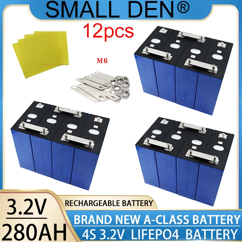 280AH Lifepo4 Bateria de fosfato de ferro e lítio 3.2V Bateria recarregável NewAdequado para RV, iate elétrico, energia solar