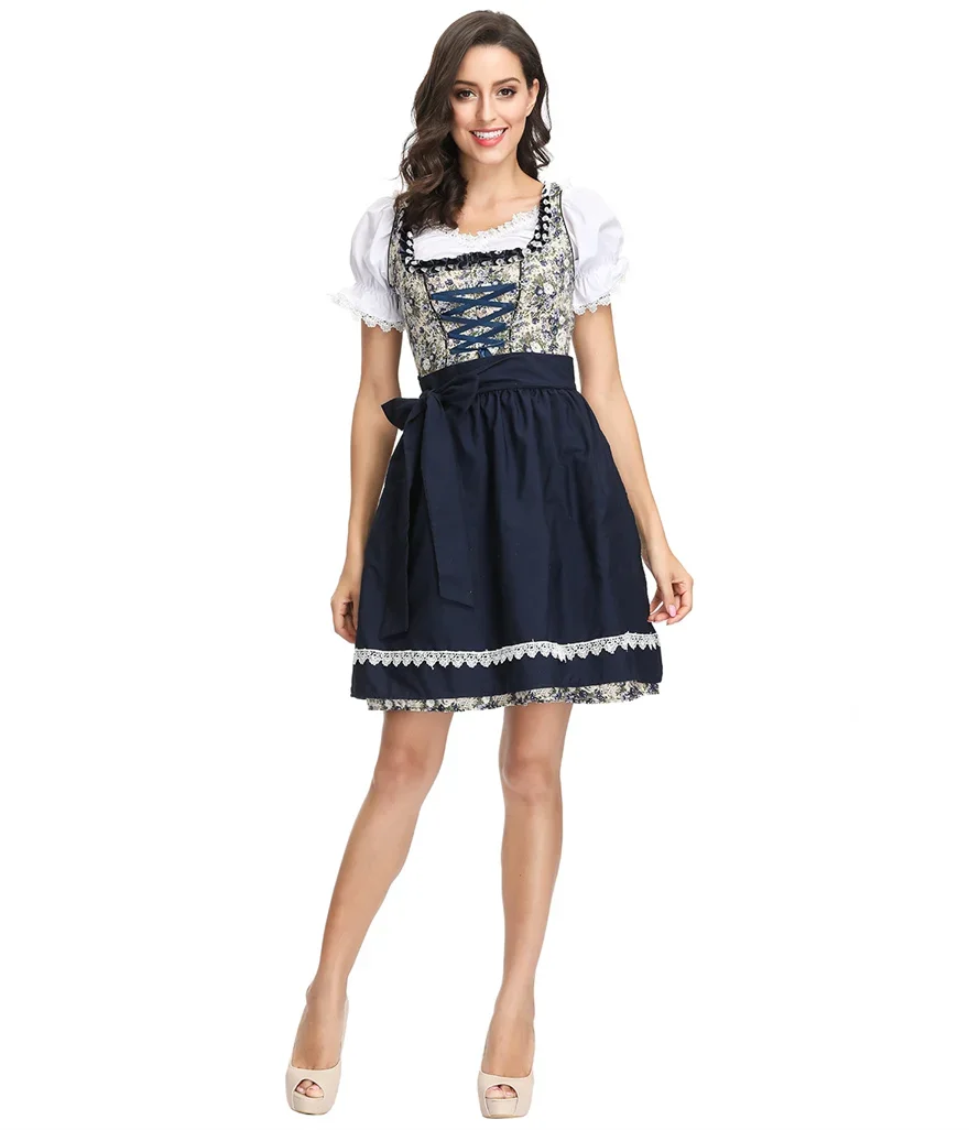 

High Quality Traditional German Oktoberfest Bavarian Outfit For Adult Women Halloween Cosplay Fancy Dress Party Costume