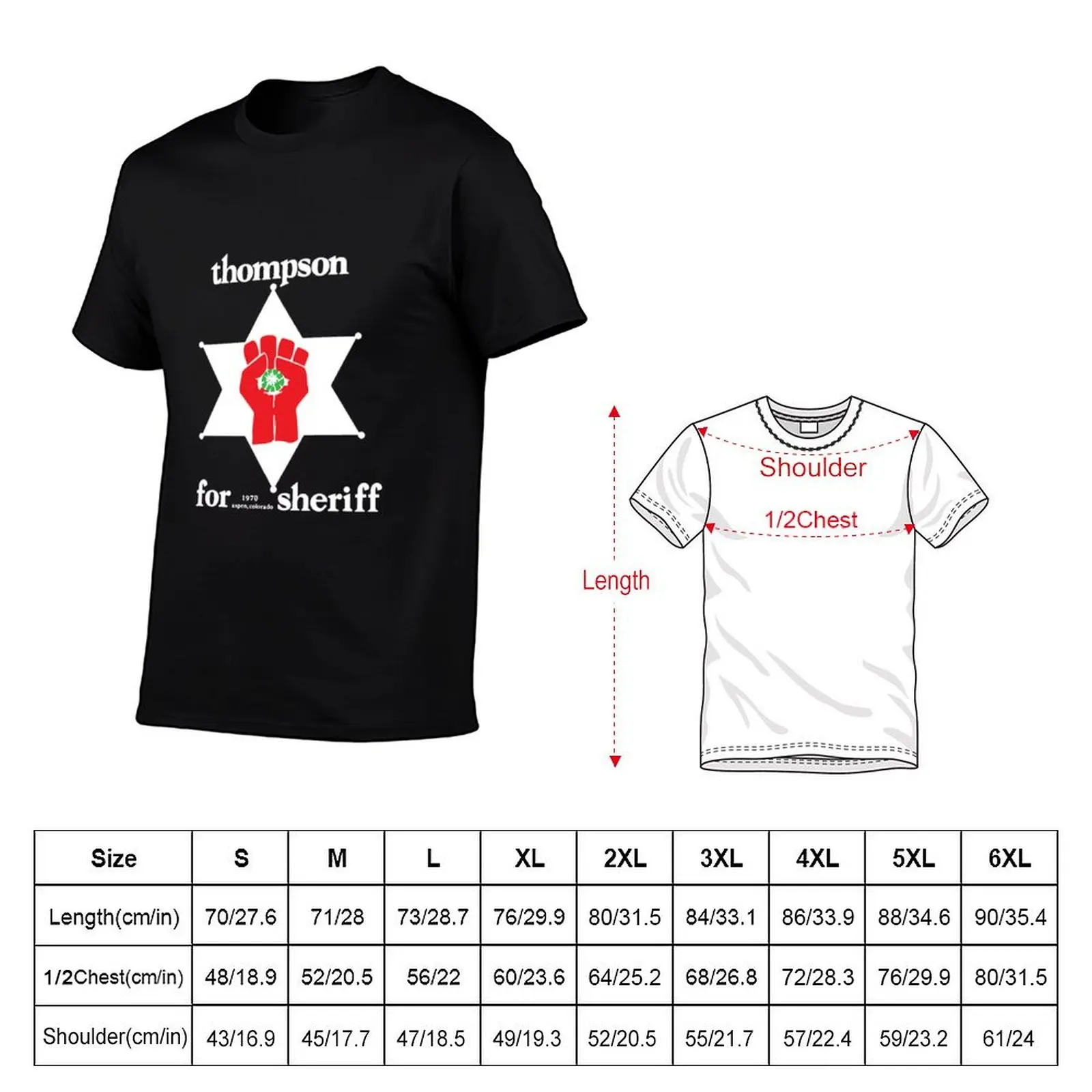 Hunter S Thompson T-Shirt Casual Minimalist Short Sleeve Top