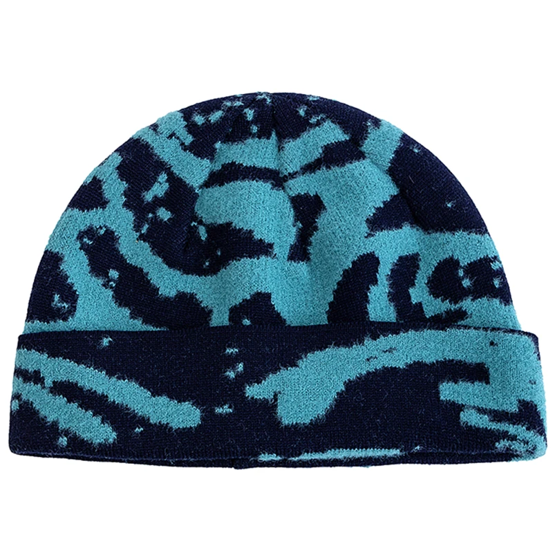Neue Unisex Outdoor Skull Cap, modische geometrische Druckmuster, schicke Wintermützen im Seemannsstil für Herren und Damen, Herbst-Ski-Beanie-Mütze – Detail 16