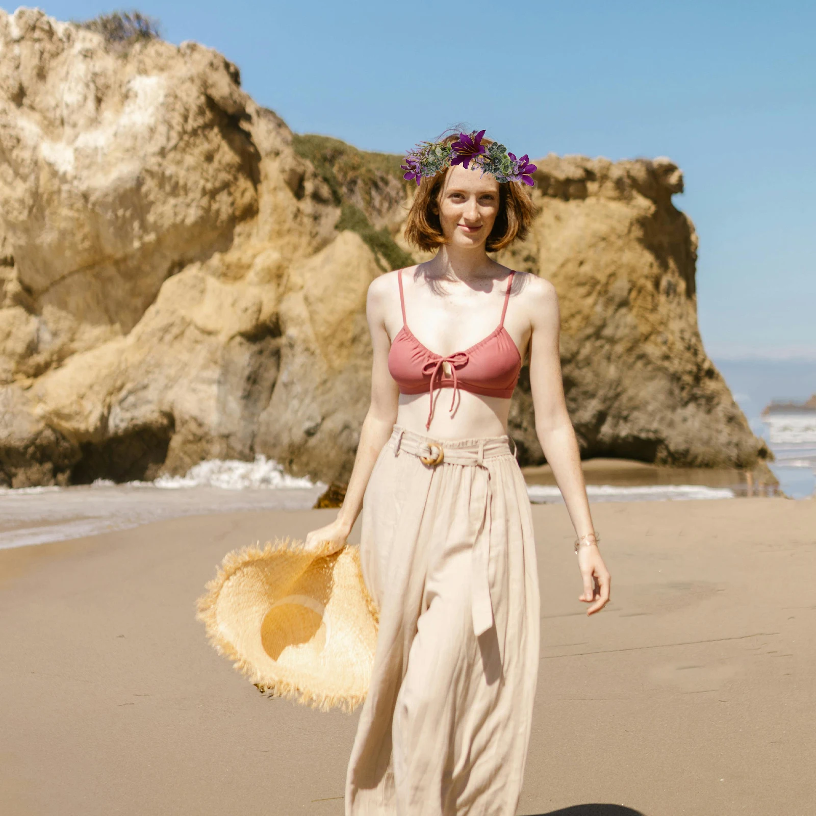 

Floral Crown Fake Flowers Headband Bride Wedding Hair Accessory Flower Girl Headband Accessories Wedding Dress Hair Accessory