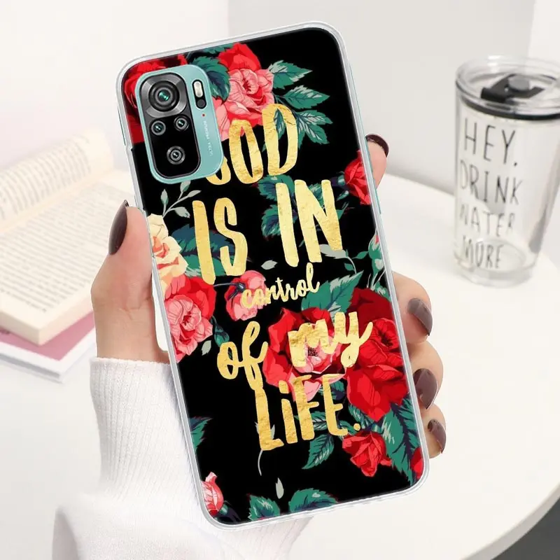 Bible Quotes Cheer Up Coque Phone Case For Xiaomi Redmi Note 13 12S 12 11S 11T 11E Pro Plus 11 10 10S 9 9S 8 8T 5G Cover Note 10