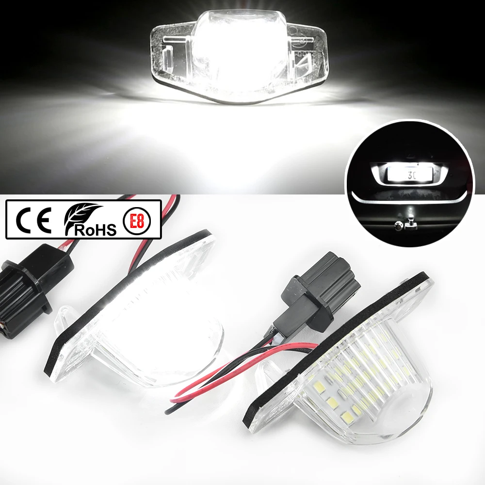 Led Number License Plate Light For Honda CR-V Fit Jazz Odyssey Stream Freed 18 LED Error Free Auto Lamps