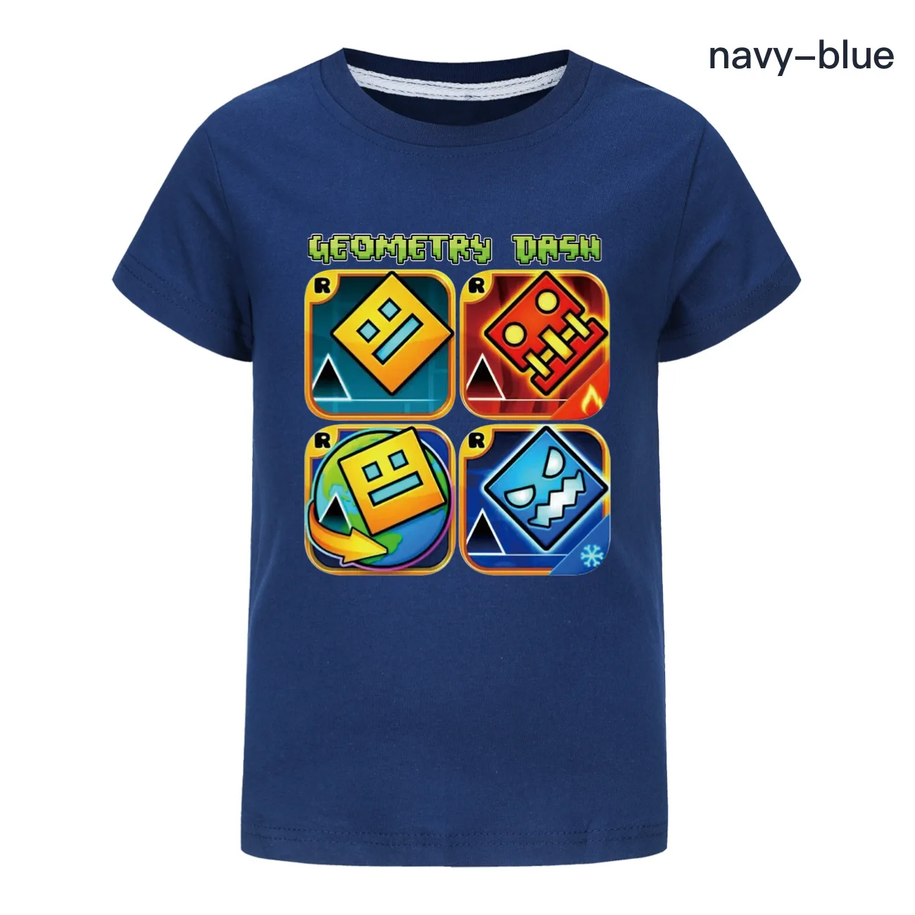 Geometry Dash TShirt Kids Cartoon Clothes Boys 100% Cotton T-shirt Children Fashion Clothing Toddler Girls Short Sleeve Tops