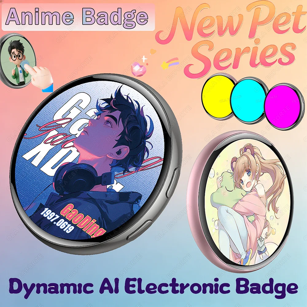Electronic Display Badge Bar Bluetooth Smart Cyber Badge 1.7 Inch Hd Touch Screen Images, Gifs Text Short Videos Display Badge