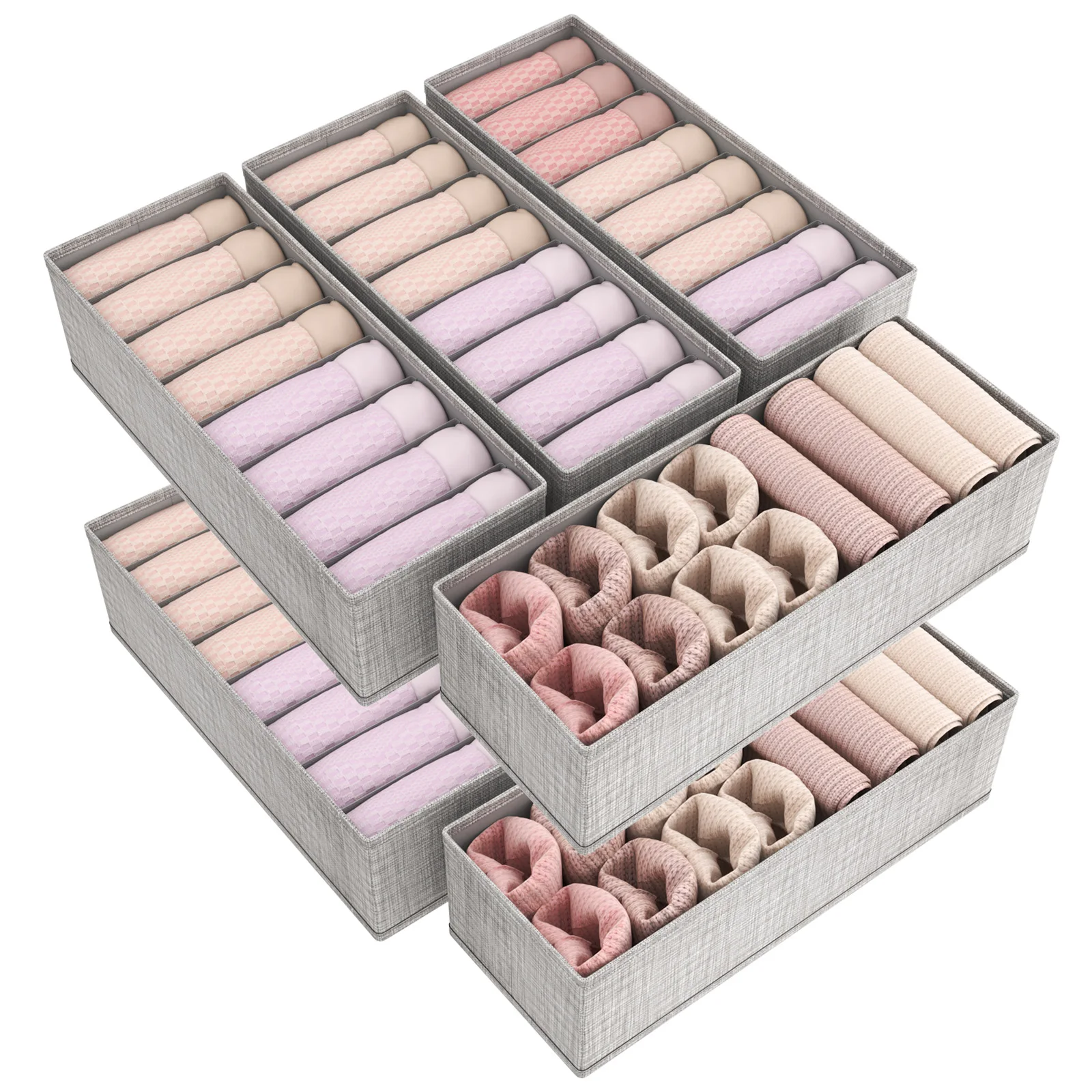 

Drawer Organizer for Clothing, Dresser Organizer Wardrobe Storage Boxes for Nursery, Bedroom, Closet