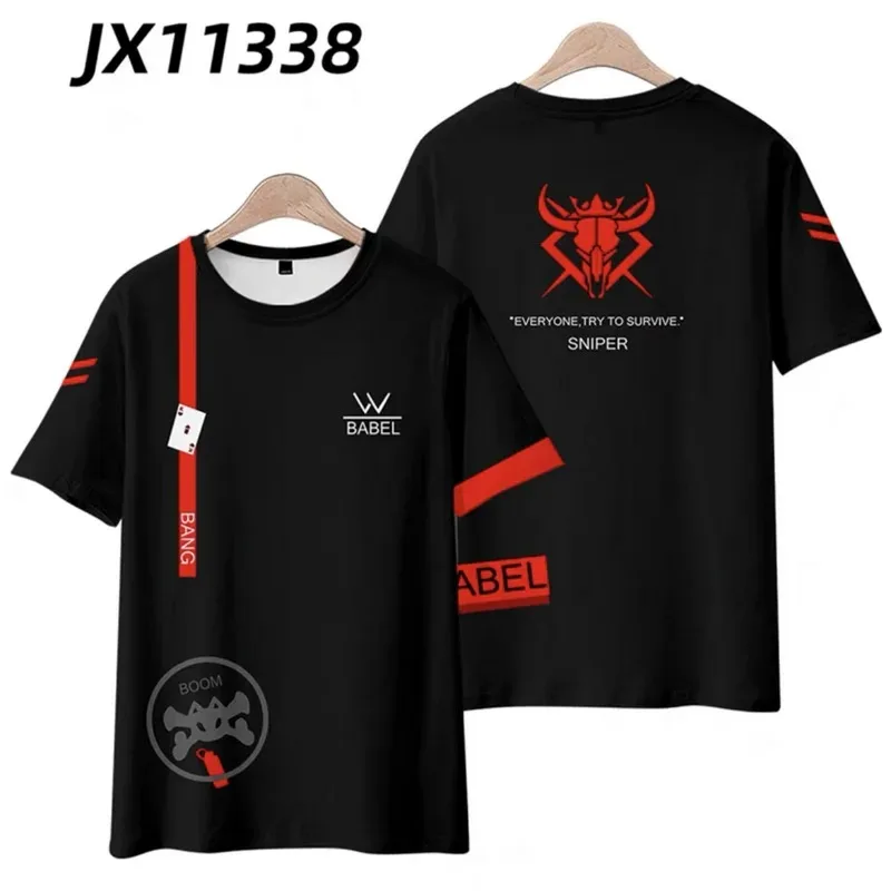 Arknights w 3D press à o camiseta ver à o moda em torno do pesco cum o manga curta quimono popolare jogo streetwear plus size