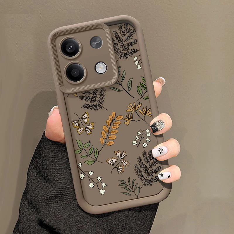 Little Leaf Pattern Phone Case For Xiaomi Poco F6 X6 X5 11T 13T Pro Redmi Note 13 4G 13 12 11 Pro Plus 5G Shockproof Soft Cover