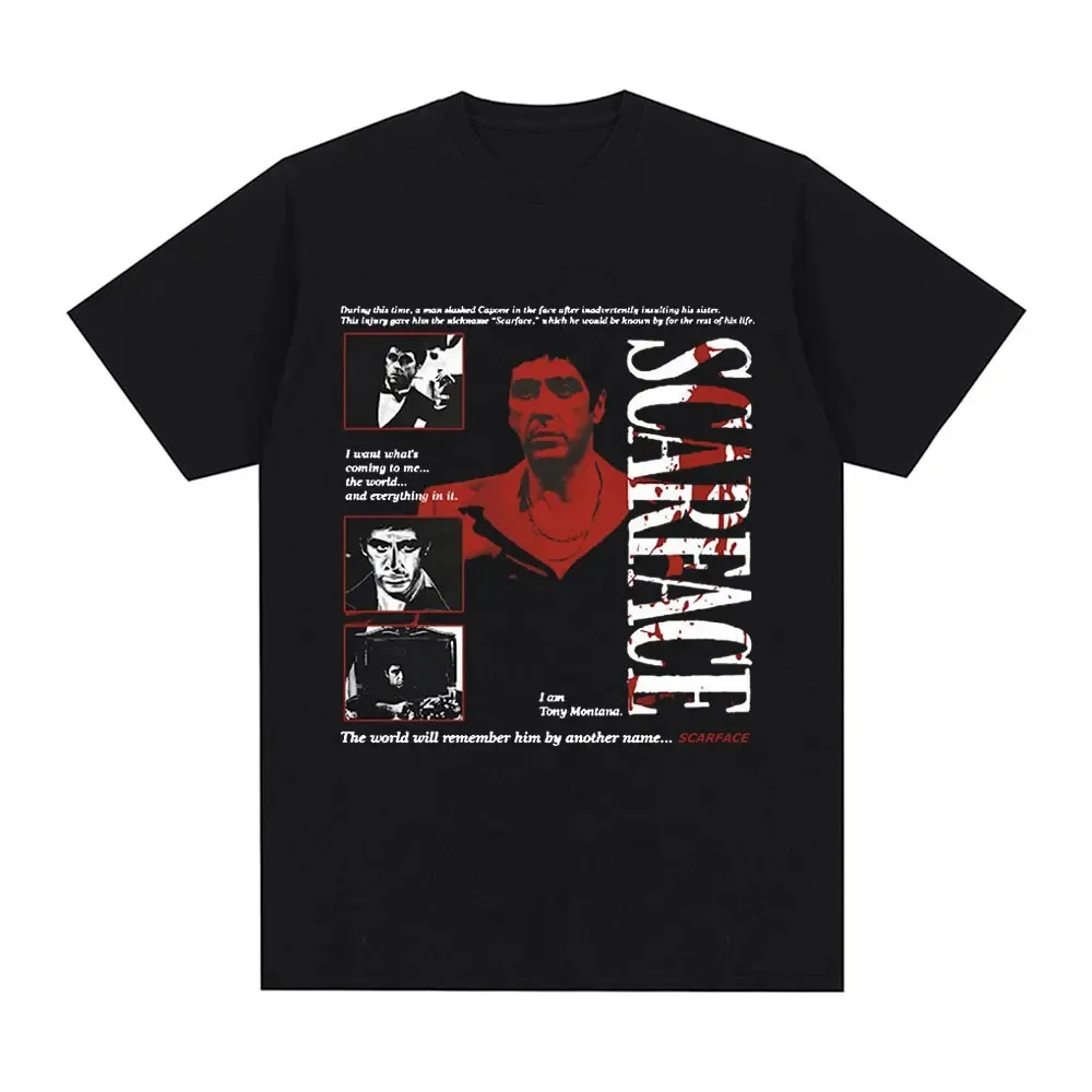 2026 Summer New 90s Classic Gangster Movie Scarface T-Shirt, Tony Montana & Al Pacino Style Women And Men T-shirts