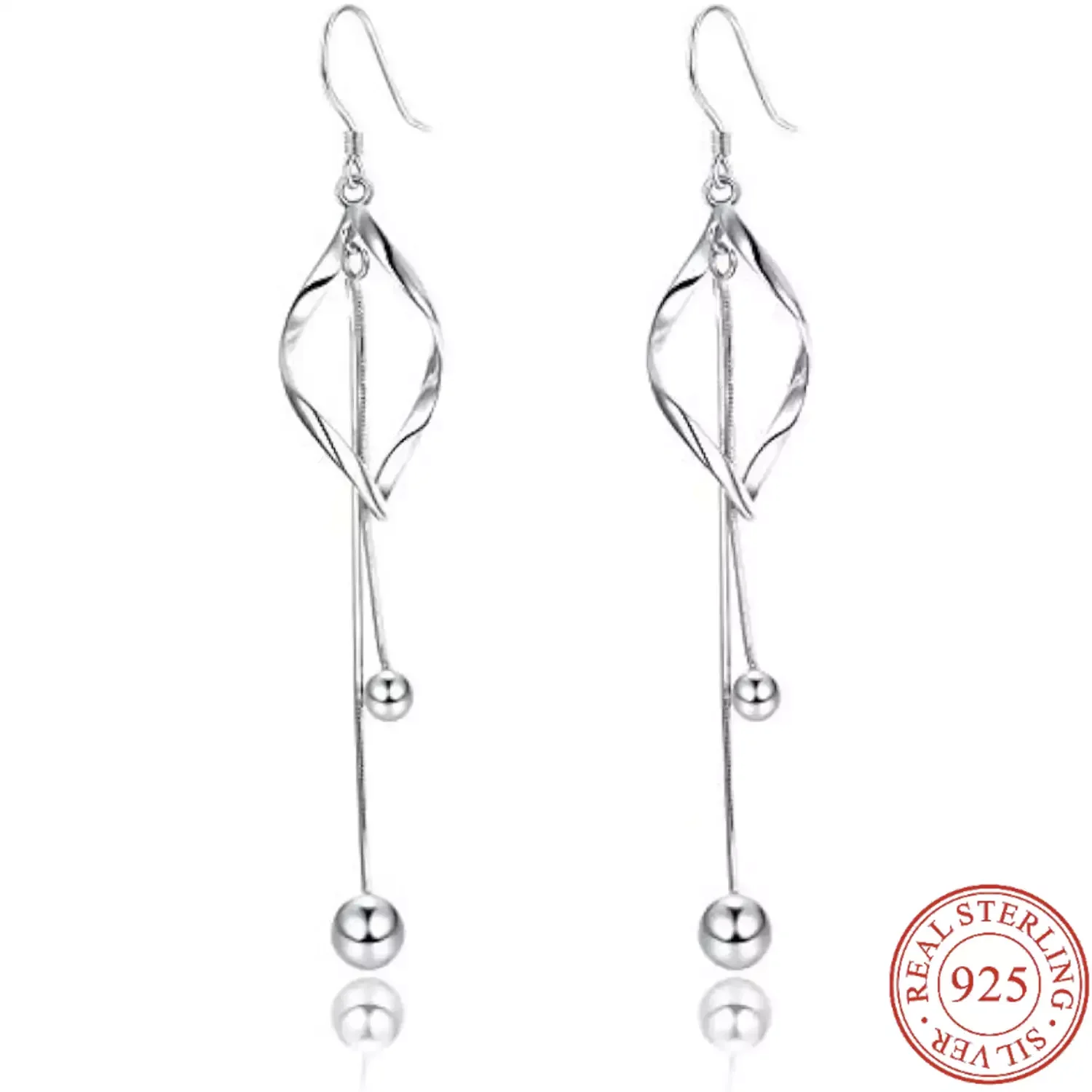 Orecchini in argento Sterling 925 Fansilver per donna orecchini pendenti con elegante nappa a catena in argento