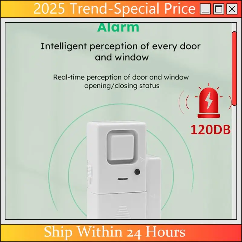 CHYY Tür-Fensteralarme oben, einstellbare Lautstärke, Glockenspiel/Alarm, Tür-Fenster-Alarmsensor für die Sicherheit zu Hause, Kinder, 4er-Pack