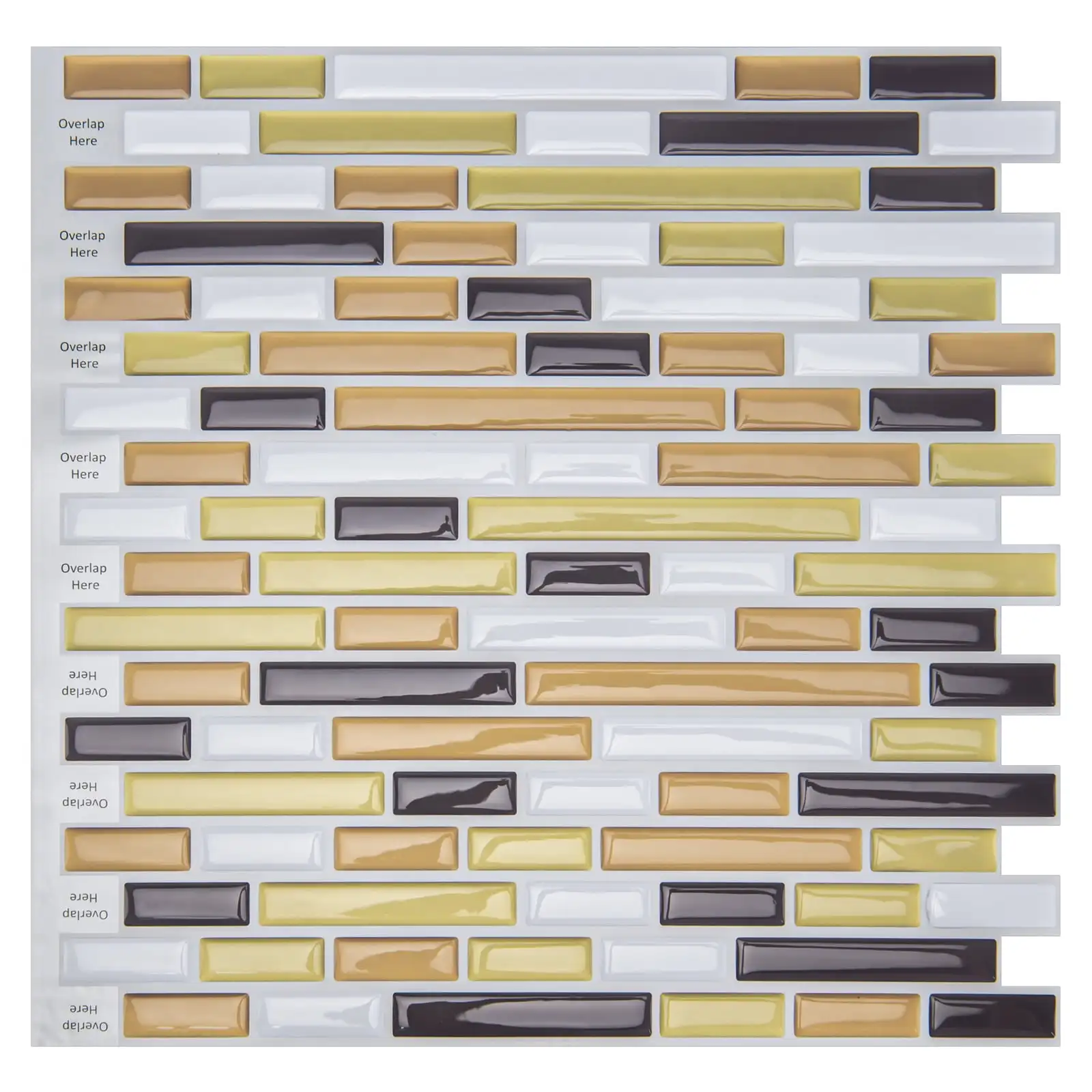 

Art3 Peel and Stick Backsplash Tile Marble Yellow Wall Tile 12 in. x 12 in. (10-Pack)