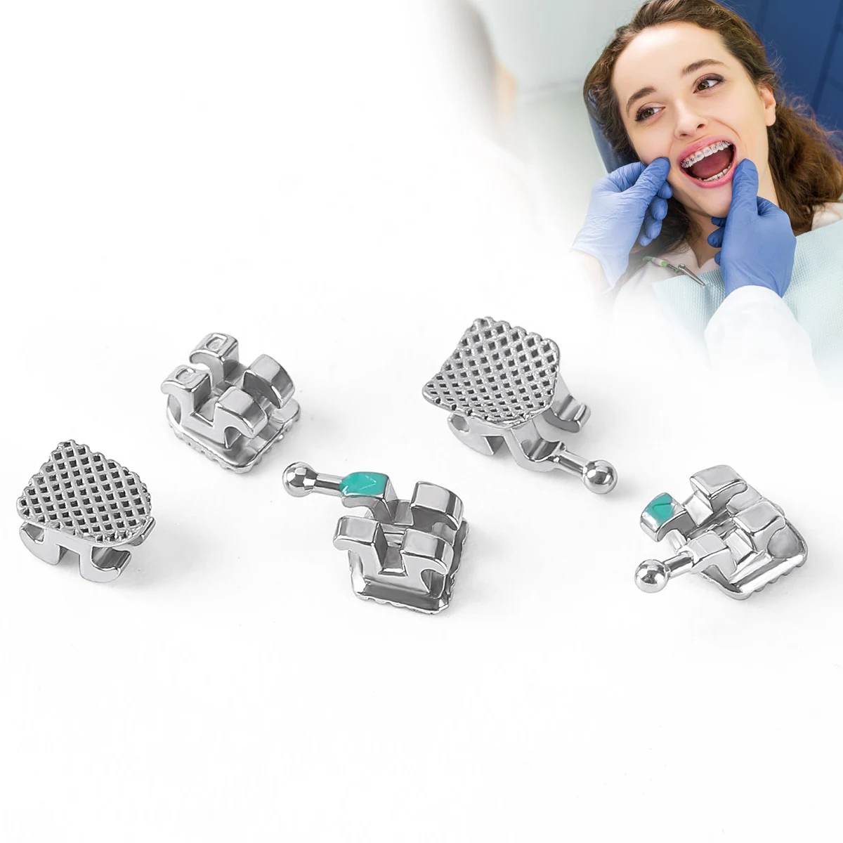 AZDENT 400 Stück Dental Kieferorthopädische Klammern Zahnspangen Metall MIM Monoblock Mini Roth/MBT 022/018 Haken 345 – Detail 9