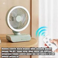 Portable Fan 5 Speeds Oscillating Personal Fan With Remote Control 2000mAh Rechargeable Travel Supplies Air Cooler For Men Women