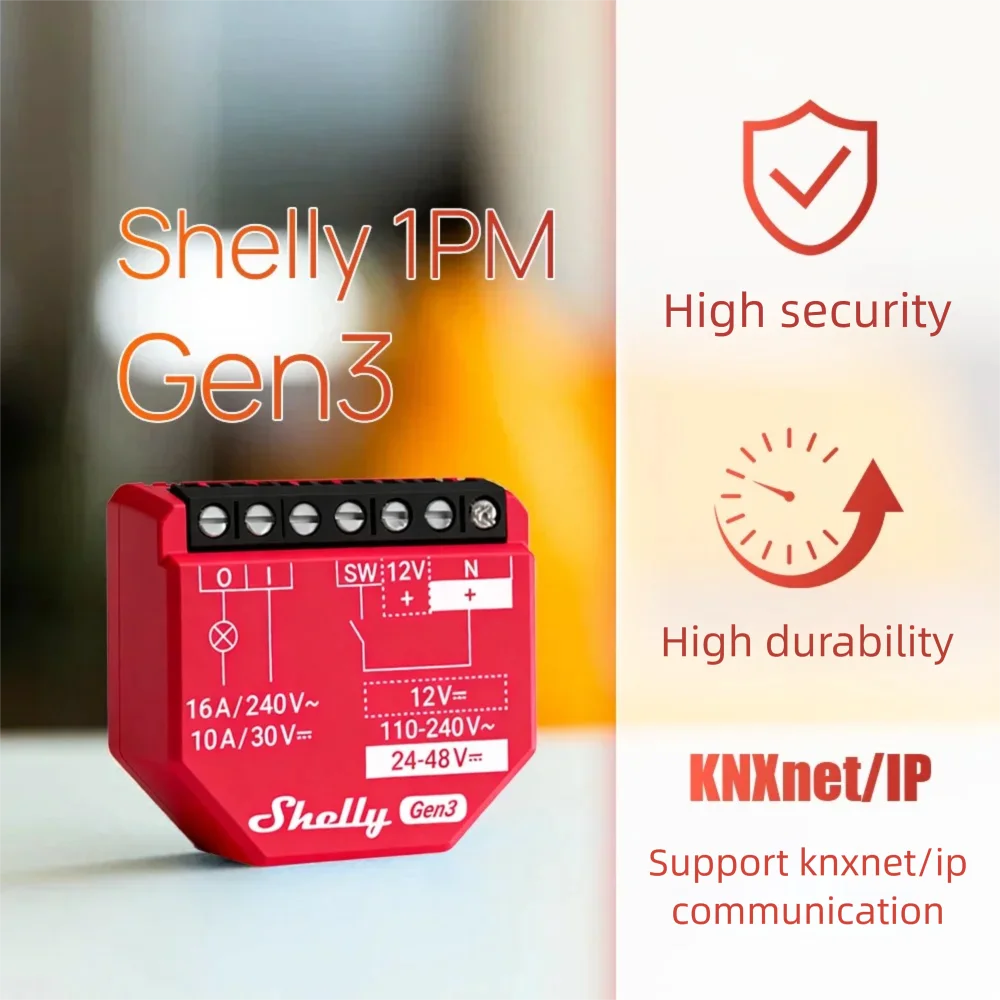 Shelly 1PM Gen3 Matter Smart Switch 16A with Power Metering Free Cloud Data  Energy Optimization Analysis for Home Automation