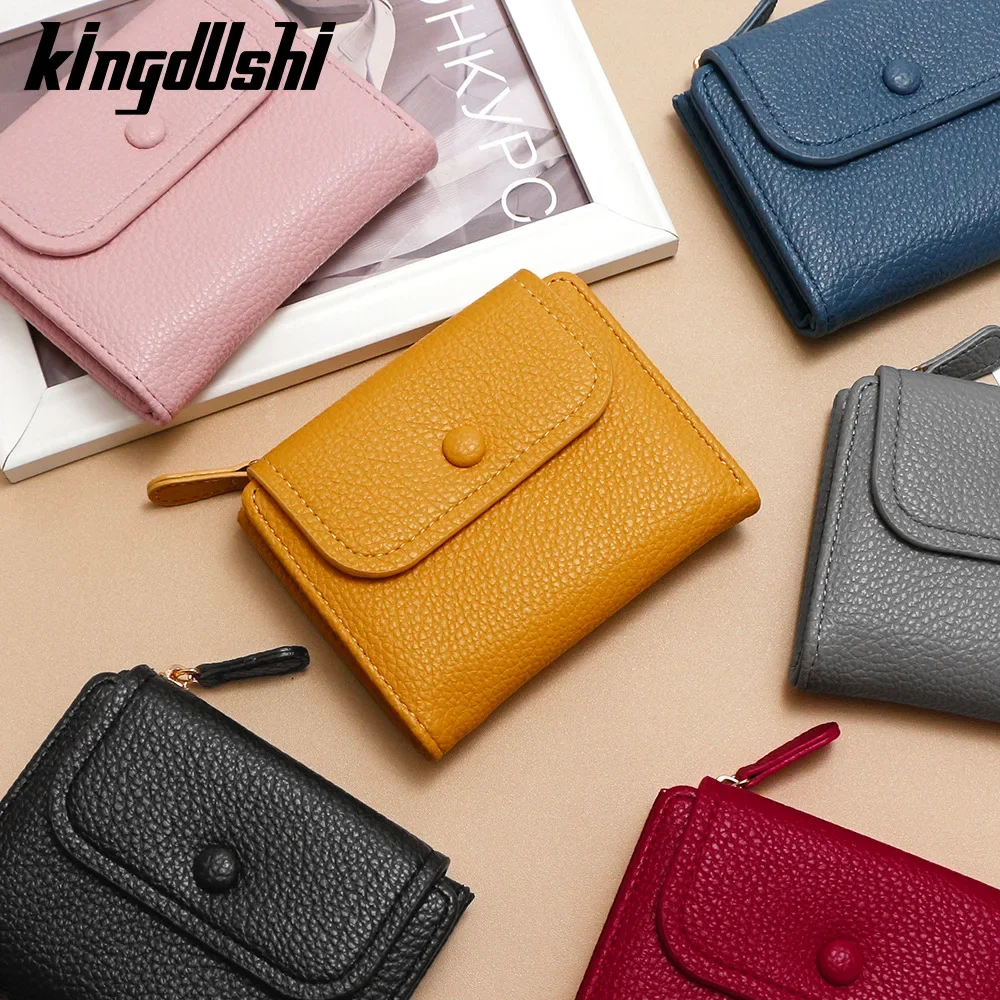 New Zipper Coin Purse Niche Creative Models Multifunctional Card Bag Fashion Lychee Grain Ladies Short Wallet