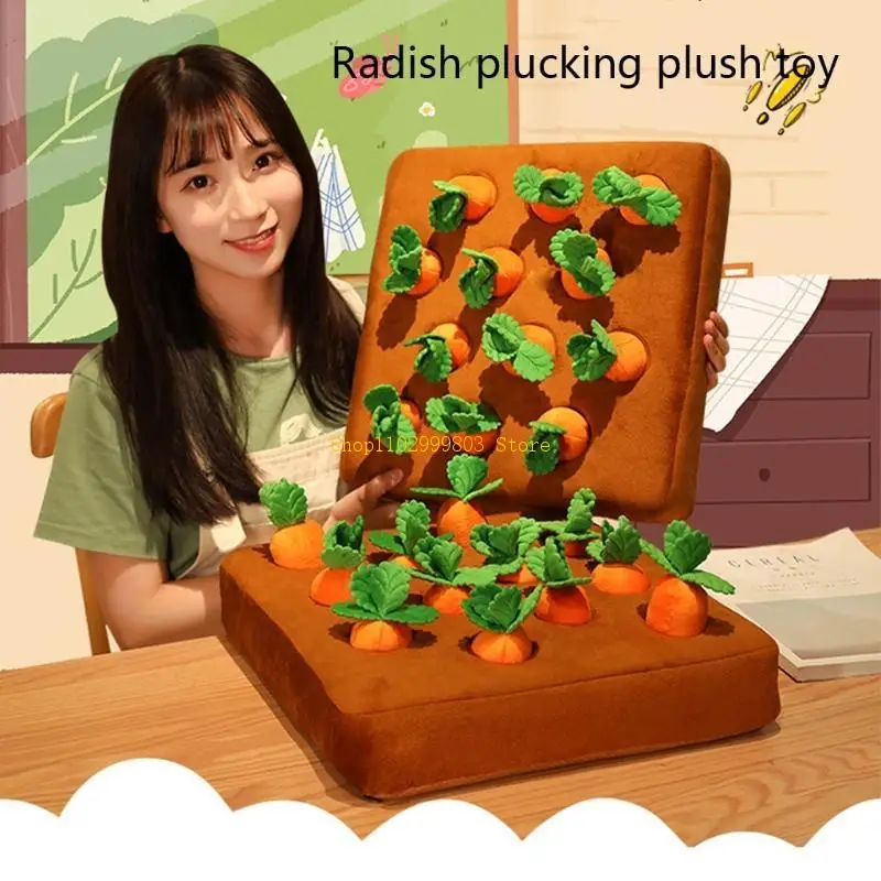 Zanahorias rellenas felpa creativas, juguete interactivo verduras suaves y realistas, juego estimulación cosecha