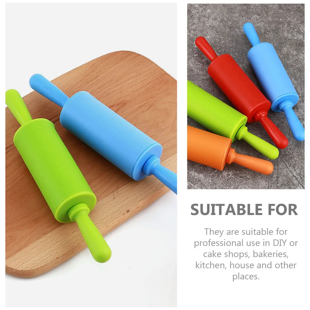 

2Pcs Rolling Pins Silicone Non-Stick Kitchen Dough Rollers for Baking Cookies Pie Pasta DIY Craft Tools Clay Sculpting Supplies