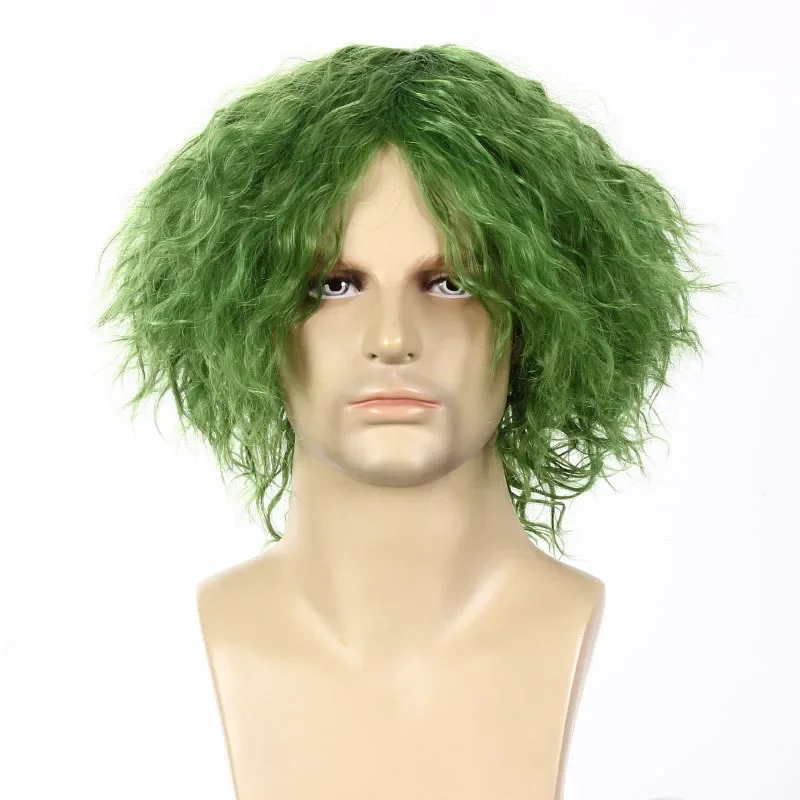 Popular Practical Hot Sale European and American Movies Cosplay Green Curly Hair New Dark Green Abuse Clown Wig  with Cosplay Co