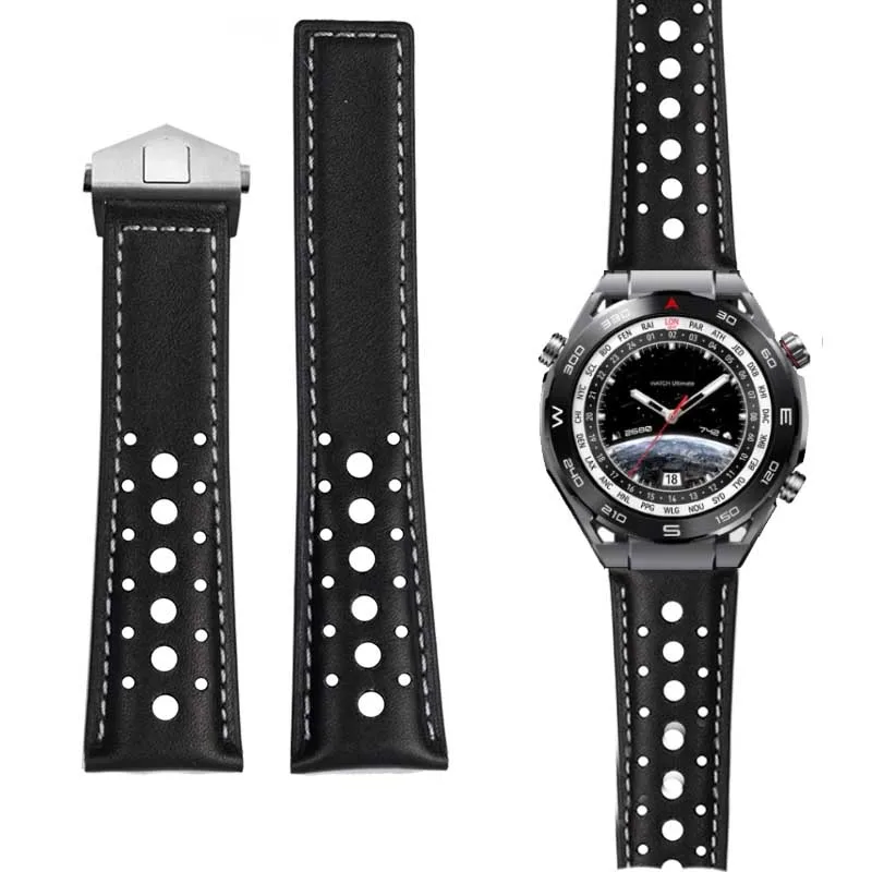 

22mm Gentleman's Elegant Genuine Leather Watchband for Tag Heuer Carrera Heritage Monaco Series Soft Comfortable Watch Strap