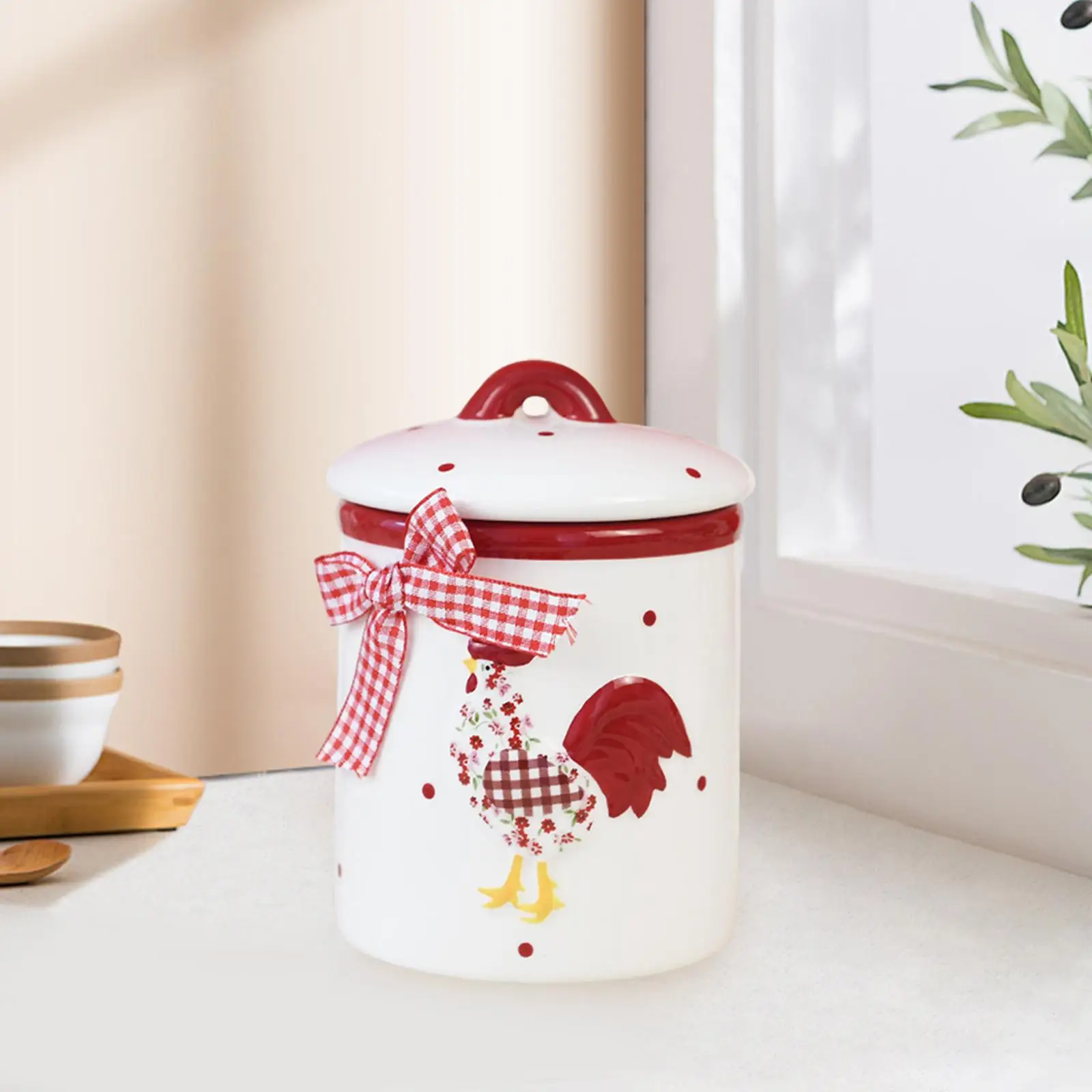 

Cookie Jar Airtight Lid Candy, Spice, Nuts Farmhouse Storage Canister Countertop