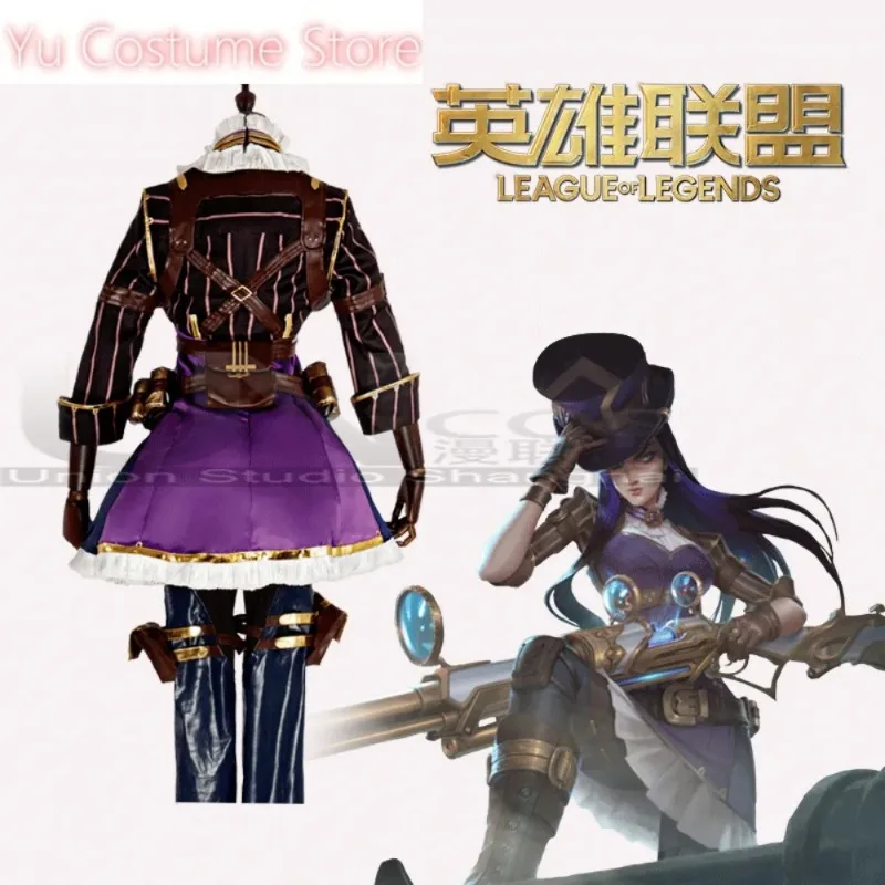 Yu Costume Anime Lol  Caitlyn Subdue Cosplay Costume Cos Game Anime Party Uniform Hallowen Play Role Clothes Clothing