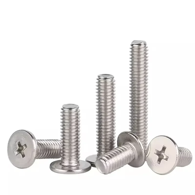 Hot Selling Flat Head Machine Screw 304 Stainless Steel Carbon Steel Metric Screw for Electronic Devices M3.5 M4 M5 M6 In