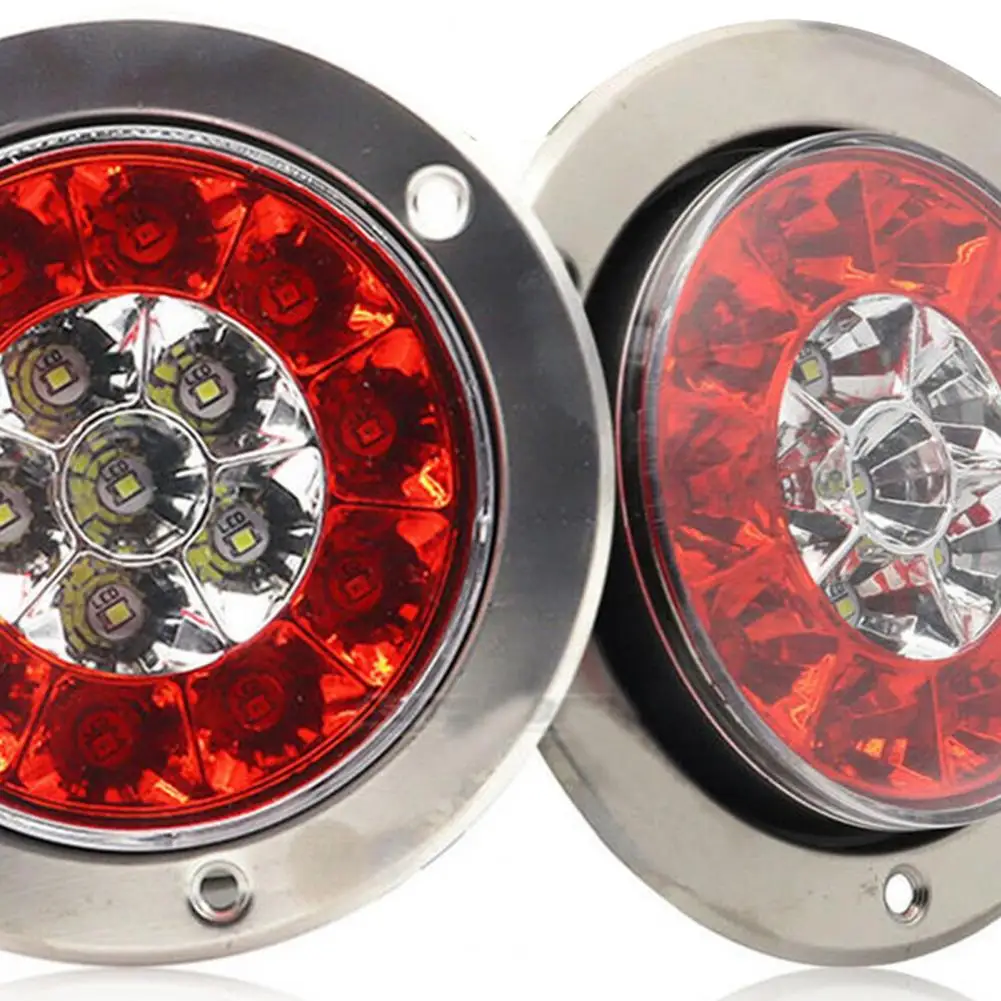 مصباح خلفي مقاوم للماء للسيارة ، توفير الطاقة ضوء الذيل ، ومكافحة بناء المصابيح الخلفية المستديرة ، مصباح الجانب ، 12 فولت ، 24 فولت ، 2 قطعة