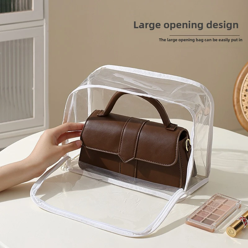 S/M/L/XL Waterproof Transparent Handbag Storage Bag Dustproof Bag Large Capacity Zipper Storage Bag Home Storage Dustproof Pouch