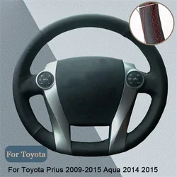 Microfibre Leather Car Steering Wheel Cover For Toyota Prius 2009-2015 Aqua 2014 2015 Customization DIY Car Interior Accessories