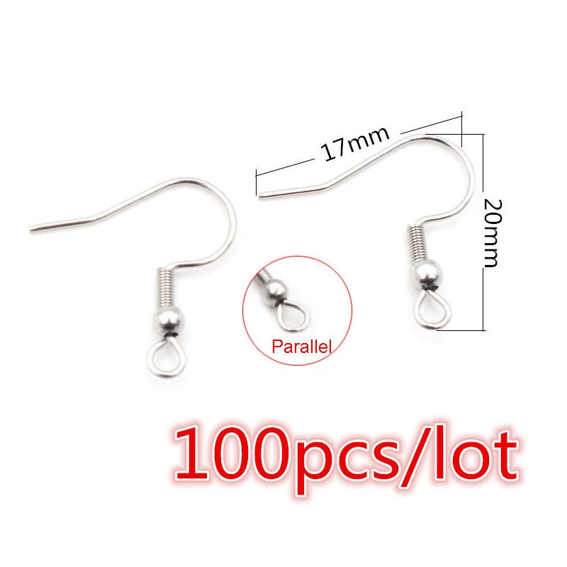 30-100 Stück Edelstahl DIY Ohrringe Haken Verschluss Ergebnisse Handgemachter Schmuck Herstellung Zubehör Ohrdraht Zubehör Stahl Gold