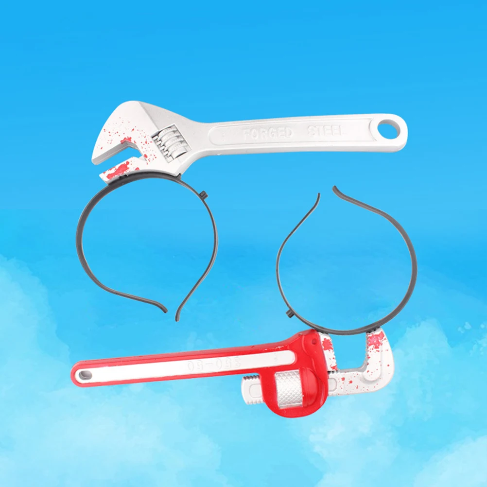 

2 шт. кровавый гаечный ключ повязка на голову Хэллоуин костюм реквизит забавные игрушки для розыгрышей идеально подходят для вечеринок