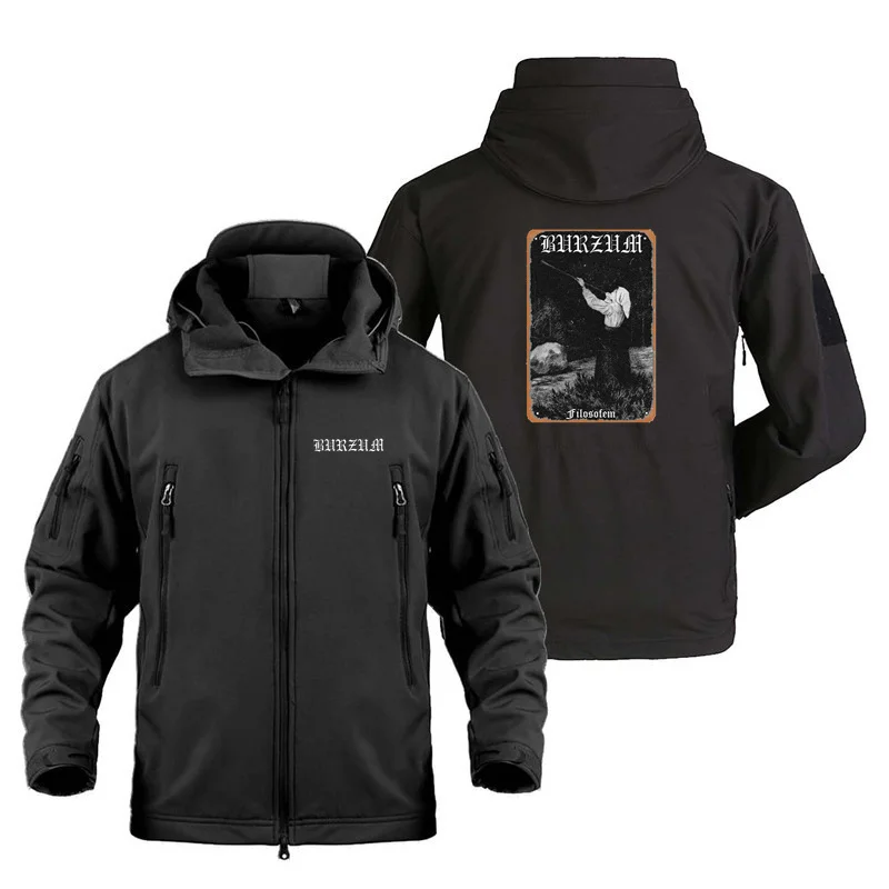 Military Outdoor The Burzum Filosofem Shark Skin Man Jackets Coat Fleece Warm SoftShell Jackets for Men