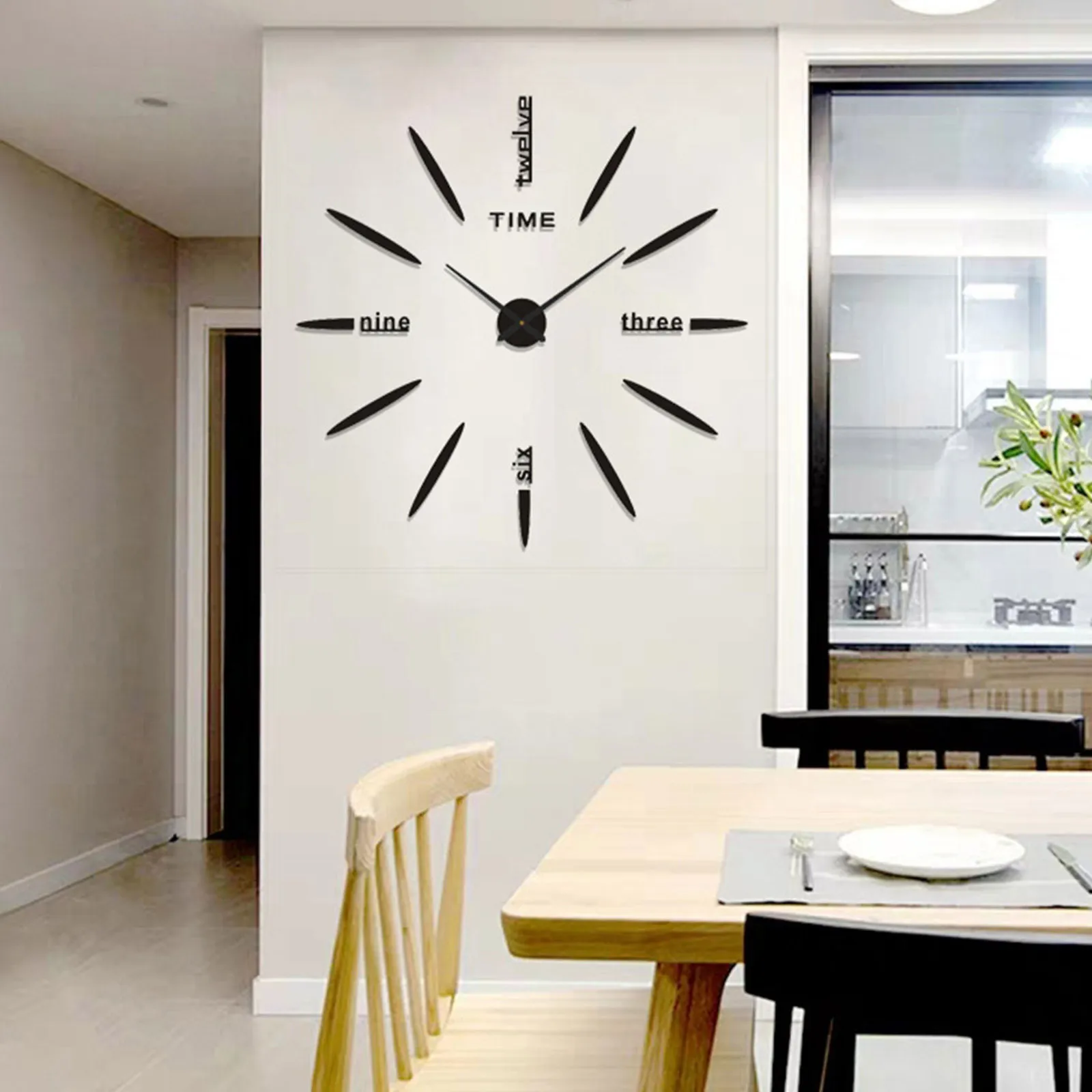 50cm DIY Digital Wall Clock 3D Mirror wall clock Sticker Silent Acrylic Clock Home Office Decor Wall Clock For Living Room Decor