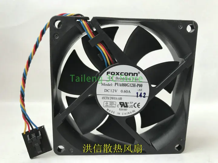 

For Foxconn 8025 PVA080G12H-P00 12V 0.60A 4-Wire For Dell Server Fan 8cm cooling fan