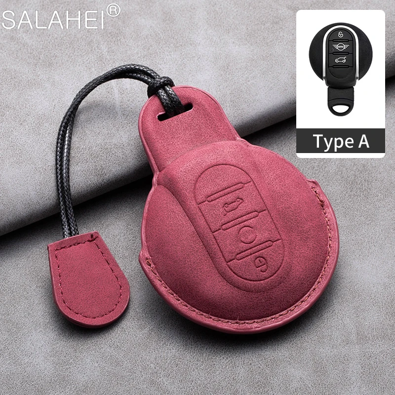 

Suede Leather Car Remote Key Case For BMW MINI COOPER S ONE JCW F54 F55 F56 F57 F60 CLUBMAN COUNTRYMAN Keychain Auto Accessories