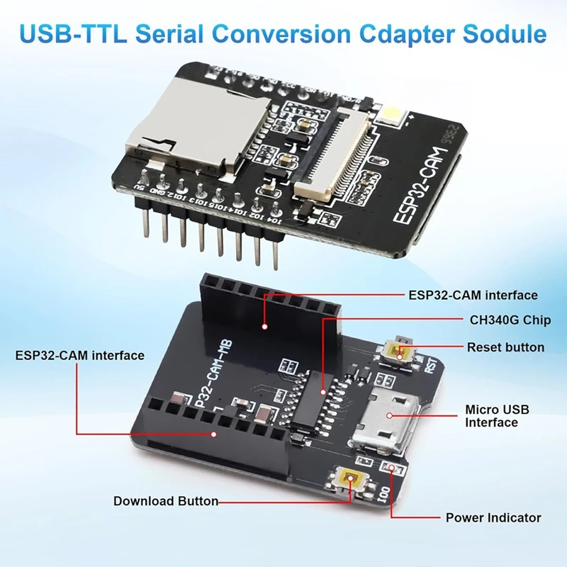 Mega Sale ESP32-CAM MB WiFi/Bluetooth Development Board with DC 5V Dual-Core, 2.4G Antennas IPEX, OV3660 Camera TF Card Module