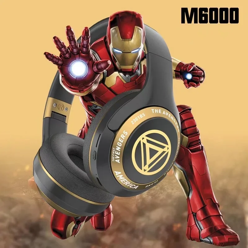 Disney Marvel Headphones Bluetooth Wireless Foldable Spider Man Earphones Noise Reduction Stereo Gaming Headset Anime Cartoon